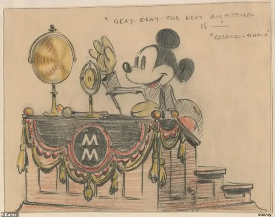Mickey mouse old animation sketch