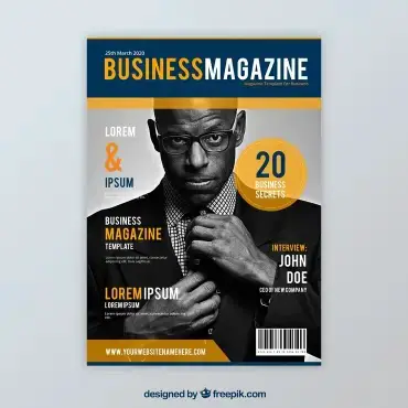 Business magazine cover design free template
