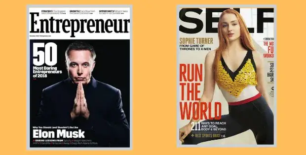 Magazine cover design for different audiences