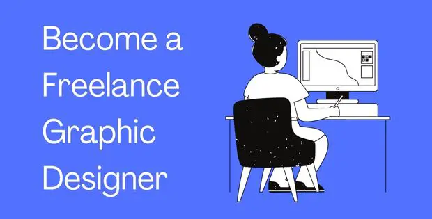 Illustration of a freelance graphic designer