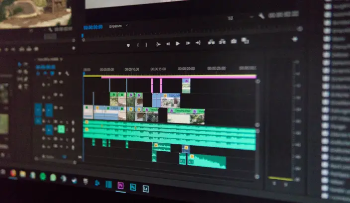 screen showing video editing process in real time