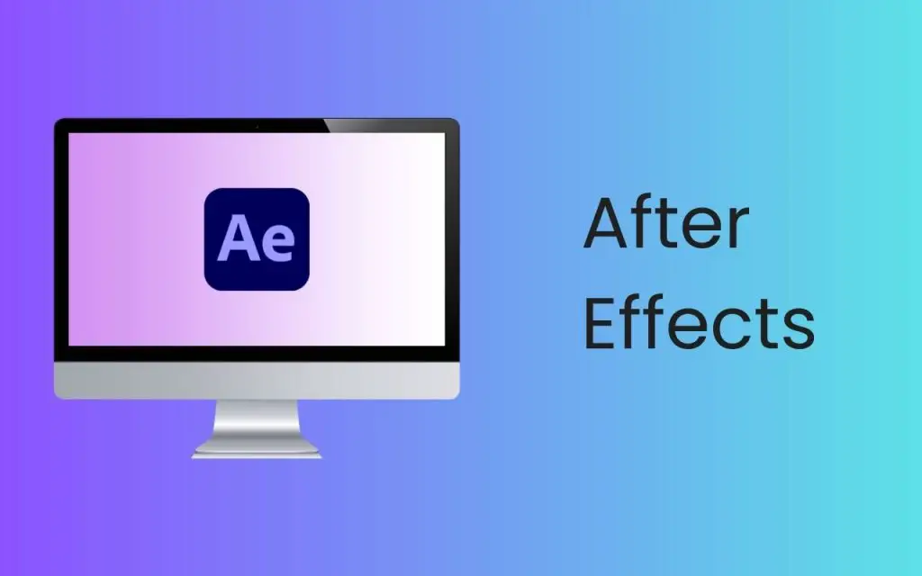 after effects logo displayed on imac