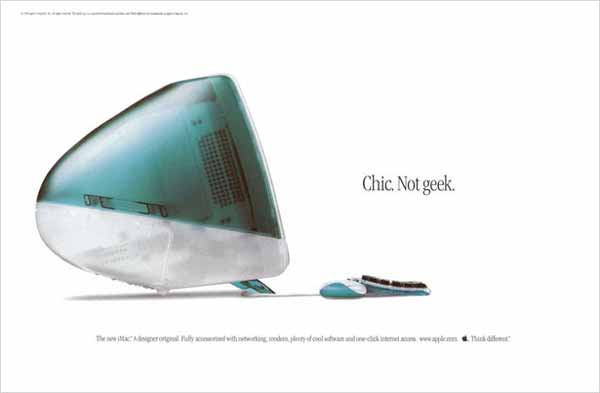 Apple Old Mac Ad - Chic, Not geek