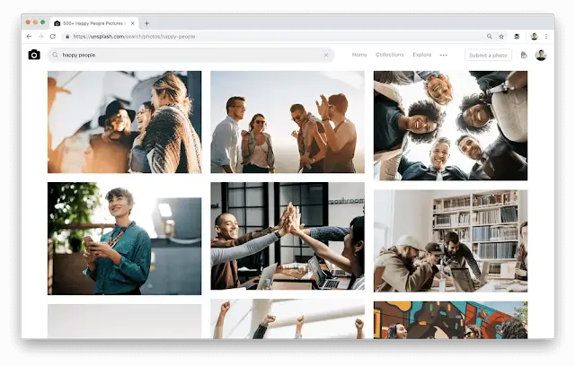 Unsplash free stock image collection homepage