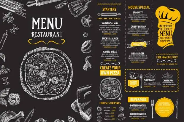 menu design for fast food restaurant