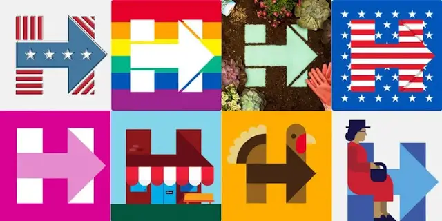Michael Bierut's Hillary Clinton logo variations