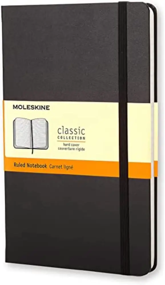 Moleskine notebook with hard cover