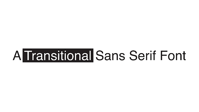 Transitional sans serif font