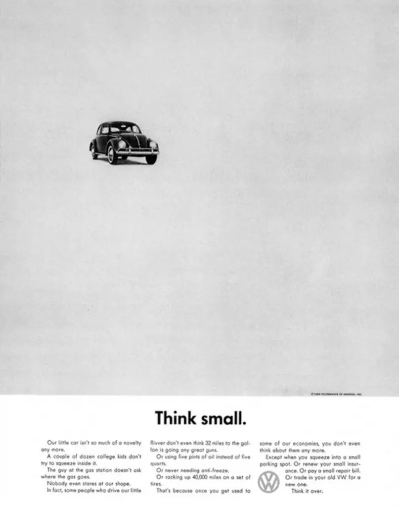 Think Small Ad for the VW Beetle