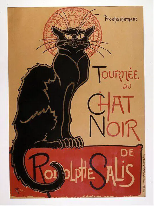 Poster for the Chat Noir cabaret by Théophile Steinlen (1896)