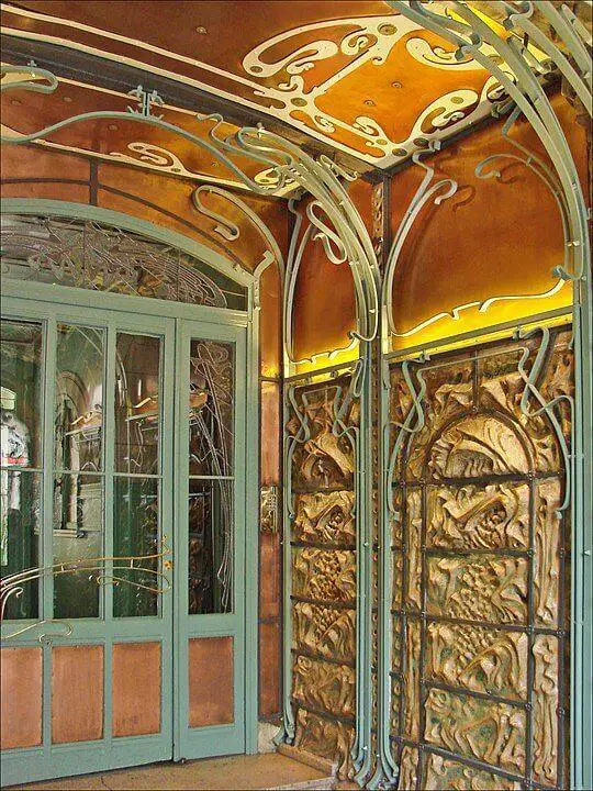 The entrance hall of Castel Béranger, Paris by Hector Guimard