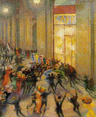 Umberto Boccioni, Riot in the Gallery, 1909