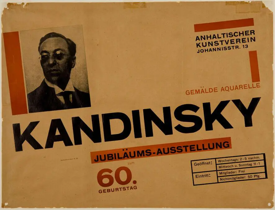 Herbert Bayer, poster for Kandinsky's exhibition at the Bauhaus, 1926