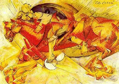 Carlo Carra, The Red Horseman, 1912