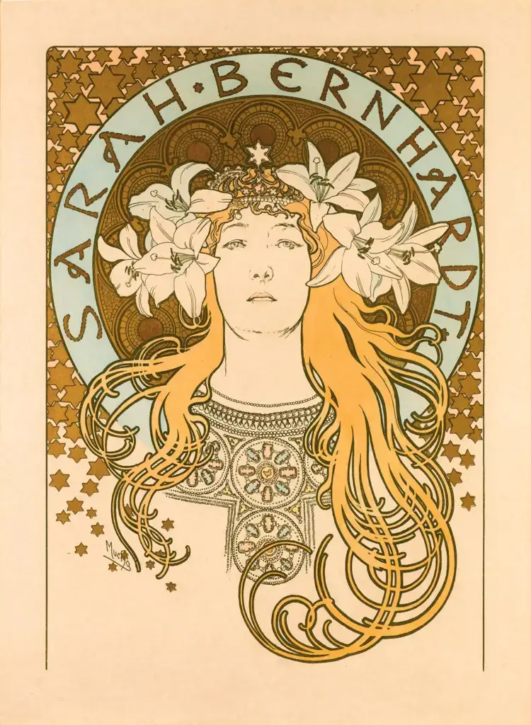 Alphonse Mucha’s “Sarah Bernhardt / La Plume” (1896)