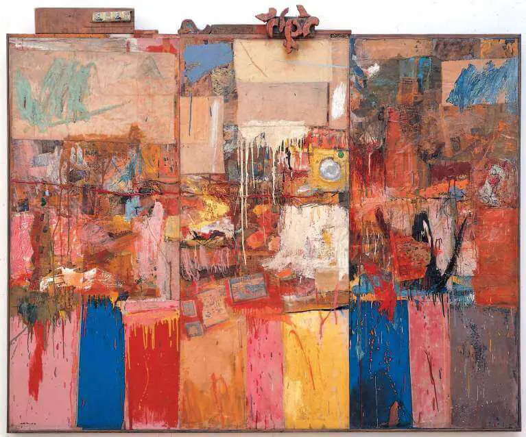 Painting by Robert Rauschenberg part of his collection "Combine" (1954-1955)