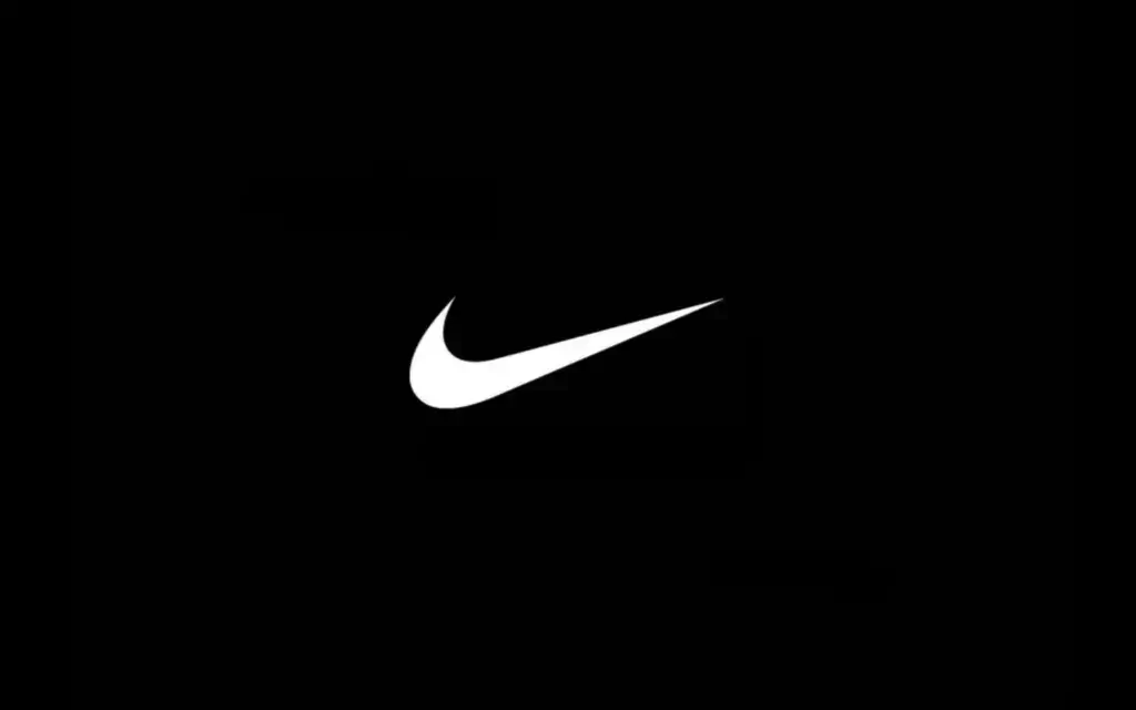 The Nike logo with black background