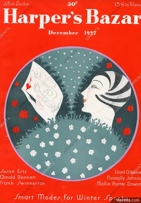 Erté (Romain de Tirtoff) 1927 December, Harper's Bazaar cover